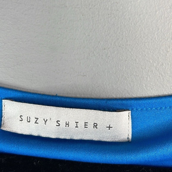 Suzy Shier Plus Plisse Butterfly Sleeve Blouse Top True Blue Lined Semi Sheer 2X - Picture 7 of 11